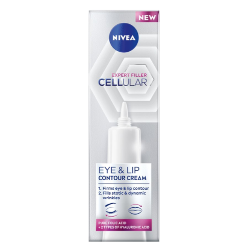 NIVEA CELLular Expert Filler Crème Contour des Yeux Anti-Âge - Crème Anti-Rides - Peau Vieillissante - Acide Hyaluronique - Acide Folique Pur - Crème Contour des Yeux - 15 ml