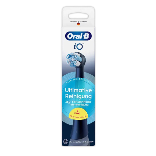 Lot de 4 têtes de brosse à dents Oral-B iO Ultimate Clean, noir
