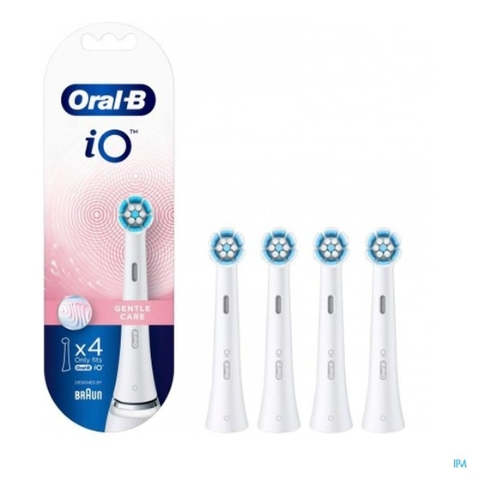 Brossettes de nettoyage Oral-B IO Gentl-e Tube Care – Blanches – Lot de 4