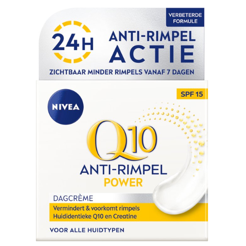 NIVEA Q10 Power Crème de Jour Anti-Rides Visage - SPF 15 - Tous types de peau - Crème au Q10 et créatine - 50 ml