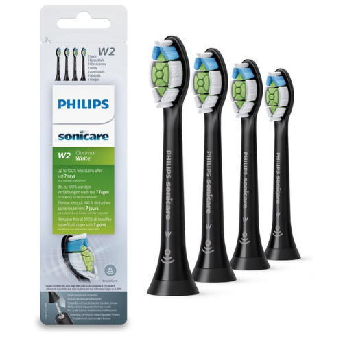 Philips Sonicare W2 Optimal White - Têtes de brosse - 4 pièces - Noir - HX6064/11