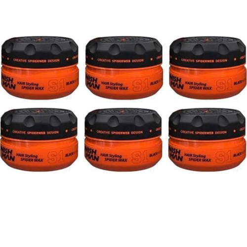 Cire araignée coiffante NISHMAN S1 noire, lot de 6 pièces