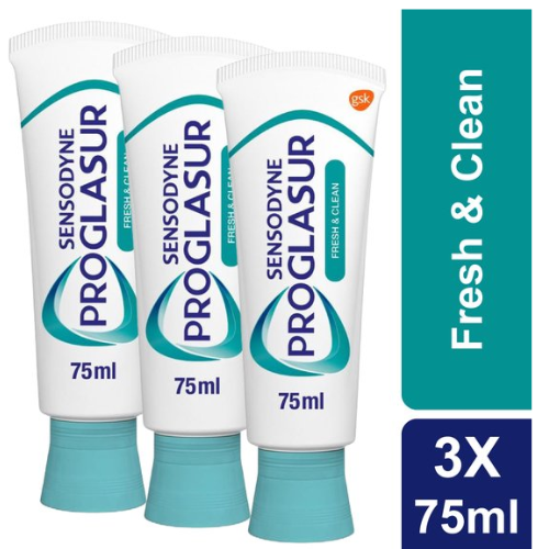 Sensodyne - Dentifrice - Pro Glasur - Fraîcheur et propreté - 3 x 75 ml