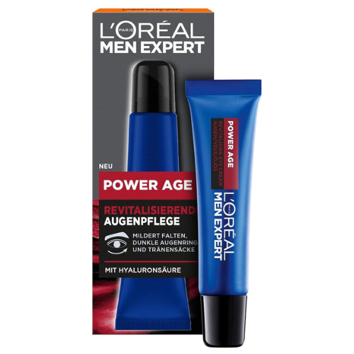 Crème contour des yeux revitalisée Power Age de L'Oréal Men Expert à l'acide hyaluronique