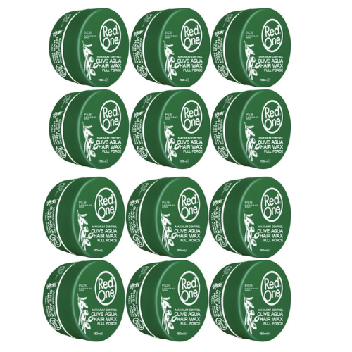 Cire capillaire RedOne – Olive Aqua Hair Wax – pack économique – 12 x 150 ml