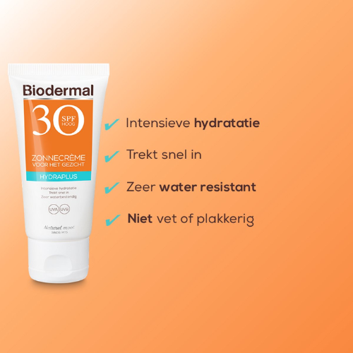 Crème solaire biodermique - Crème solaire visage - Hydraplus Face SPF30 50 ml
