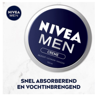 NIVEA MEN crème - Moisturizer - Alle huidtypen - Gezichtscreme Mannen - Vitamine E - Hydrateert en verzorgt - 150 ml