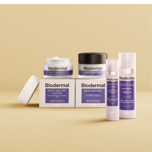 Biodermal Anti Age crème de jour 60+ - Crème de jour à l'acide hyaluronique et aux céramides - avec SPF15 - Donne à la peau plus de fermeté - 50 ml