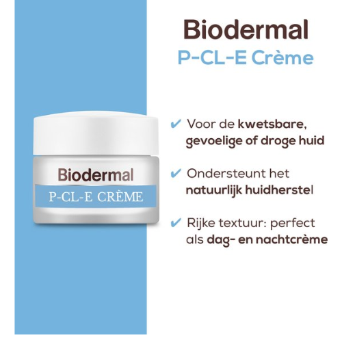 Crème Biodermal P-Cl-E - Crème de jour - Cette crème de jour soutient la capacité de récupération des peaux sèches - crème visage peau sèche - soin du visage - 50 ml
