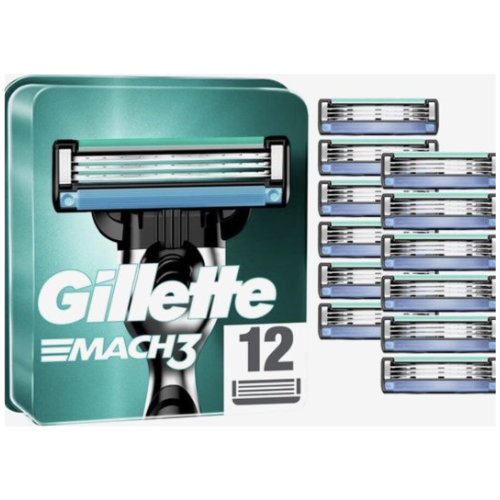 Gillette - Mach3 - Lames de rasoir/Recharges de lames - Paquet de 12