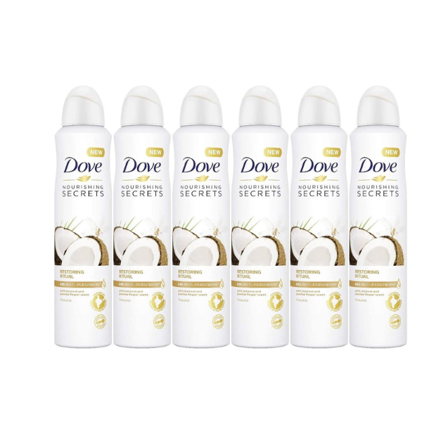 Dove Deospray Women Restoring Ritual Cocos Jasmijn - voordeelverpakking - 6x250ml