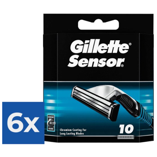 Lames de rasoir Gillette Sensor pour hommes - 10 lames de rechange - Pack économique de 6 pièces