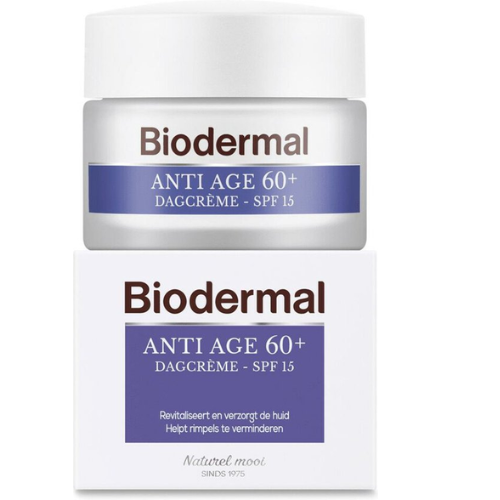 Biodermal Anti Age crème de jour 60+ - Crème de jour à l'acide hyaluronique et aux céramides - avec SPF15 - Donne à la peau plus de fermeté - 50 ml