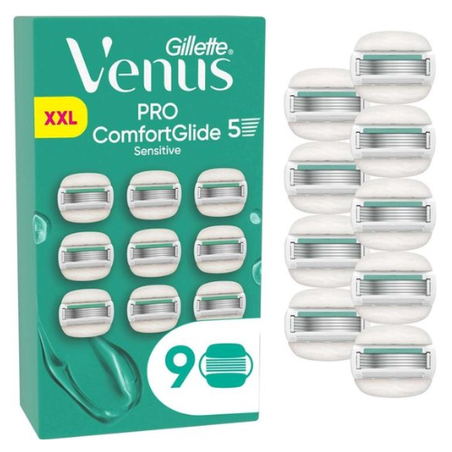 Gillette - Venus - PRO ComfortGlide - Rasoir - 9 pièces - Pour peaux sensibles - Avec une touche d'aloe vera