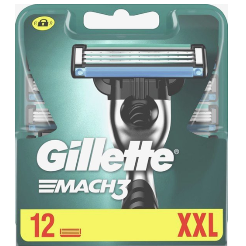 Gillette - Mach3 - Lames de rasoir/Recharges de lames - Paquet de 12