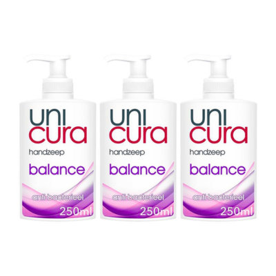 Unicura - Vloeibare Handzeep - Anti Bacterieel - Balans - 250 ml - Voordeelverpakking - 3 stuks