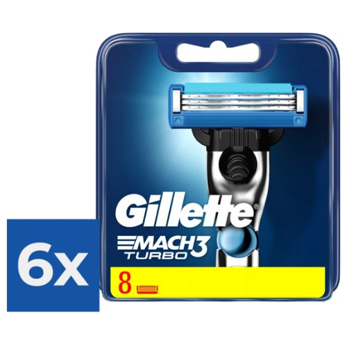 Gillette Mach3 Turbo Lot de 8 lames de rasoir - Pack économique (6 pièces)