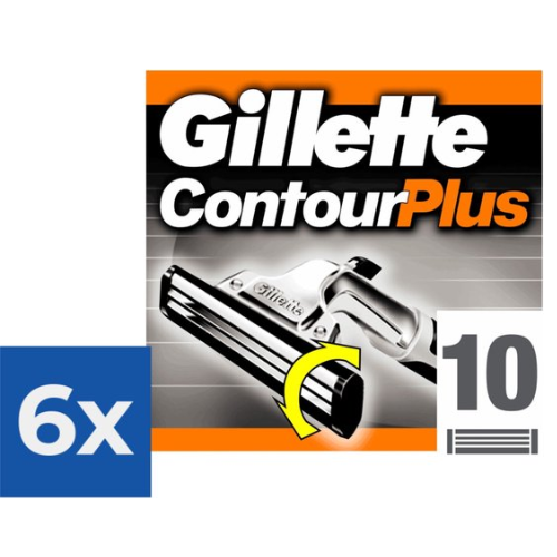 Gillette Contour Plus - 10 pièces - Rasoirs jetables - Pack économique 6x 10 pièces