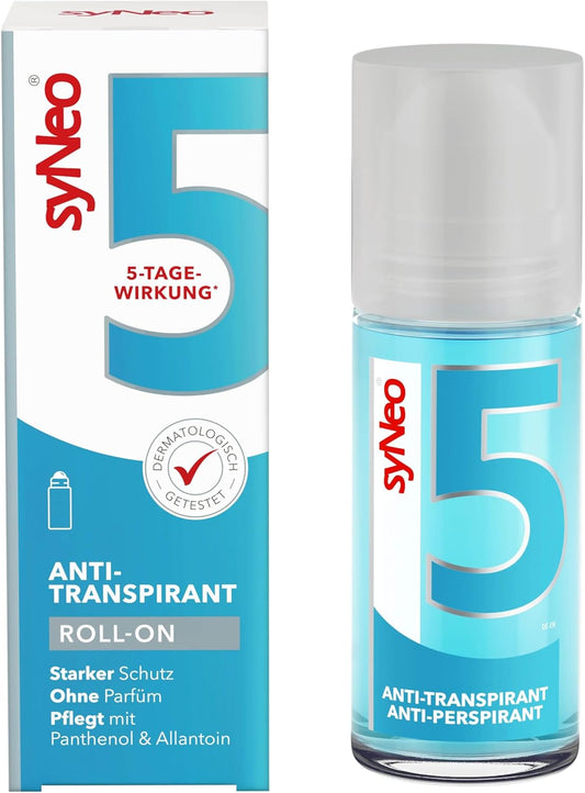 SyNeo 5 Déodorant Roll-On anti-transpirant pour femme et homme, 1 pack (1 x 50 ml) 