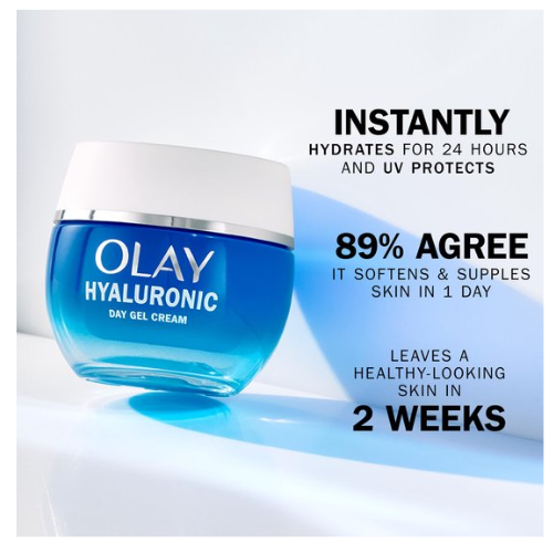 Olay Hyaluronic Gel Dagcrème - Parfumvrij - Hydrateert De Huid En Maakt Ze Voller En Glad - 50 ml