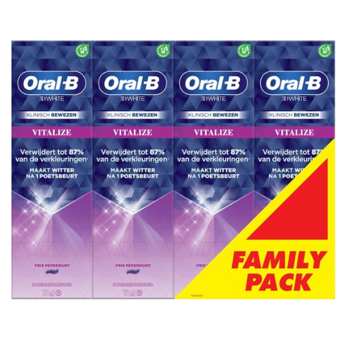 Oral B - Tandpasta - 3D White - Vitalize - voordeelverpakking - 4 x 75ml