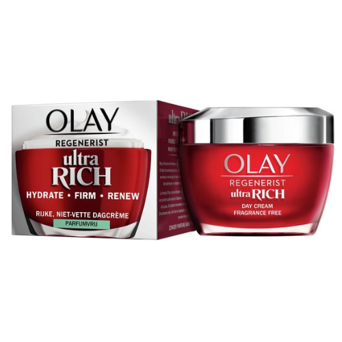 Olay Regenerist Ultra Rich Dagcrème - Vitamine B3 Peptide en Sheaboter - Parfumvrij - 50ml - Droge huid
