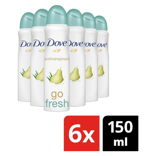 Dove Go Fresh Pear & Aloe Vera Anti-Transpirant Deodorant Spray - Voordeelverpakking - 6 x 150 ml