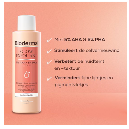 Biodermal Glow Exfoliant - een milde, effectieve exfoliërende lotion - Parfumvrij - 150 ml