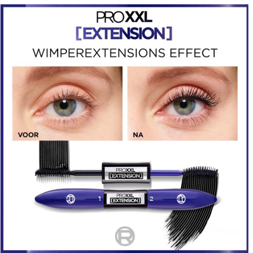 L'Oréal Paris - PRO XXL EXTENSION - Zwart - Mascara geïnspireerd op het effect van wimperextensions - 12 ml - voordeelverpakking - 3 Stuks