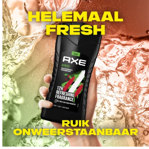 AXE 3-in-1 Douchegel - Africa Voordeelverpakking - 6 x 250 ml -