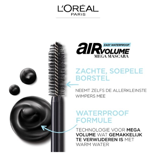 L’Oréal Paris Air Mega Volume Mascara - 01 Black Waterproof - Mega Volume Mascara - 9,4 ml
