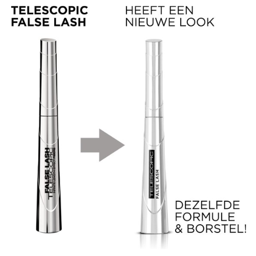 L’Oréal Paris False Lash Telescopic - Lengte Mascara voor Zichtbaar Langere Wimpers Verrijkt met Zwartpigmenten - Magnetic Black - Zwart - 8 ml - voordeelverpakking - 3 Stuks