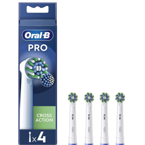 Brossettes de brosse Oral-B Cross Action Pro avec technologie CleanMaximiser - Lot de 4