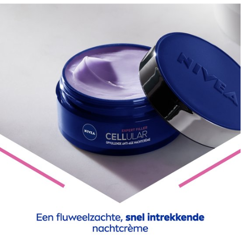 NIVEA CELLular Expert Filler Crème de Nuit Anti-Âge - Tous Types de Peaux - Crème à l'Acide Hyaluronique et à l'Acide Folique - Effet Hydratant et Anti-Rides - 50 ml
