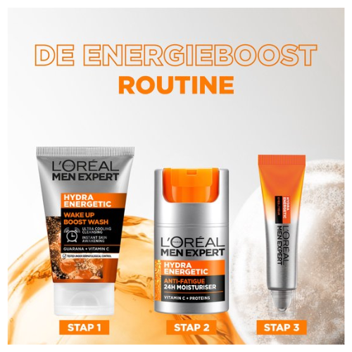 Crème de jour hydratante Hydra Energetic Men Expert de L'Oréal Paris - 6 x 50 ml - Multipack