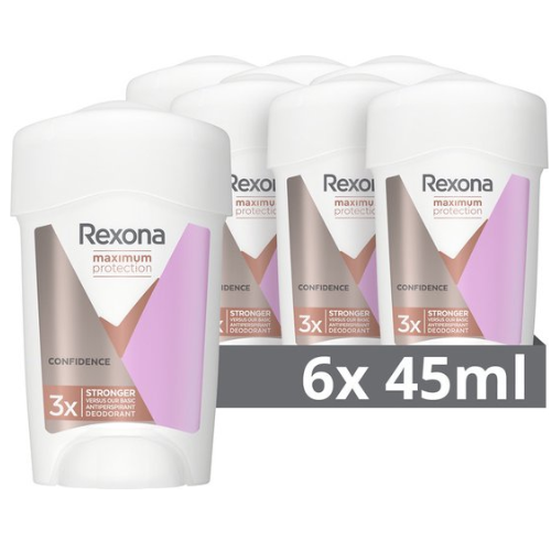 Déodorant anti-transpirant Rexona Women Protection maximale - Confidence - 6 x 45 ml - Pack économique