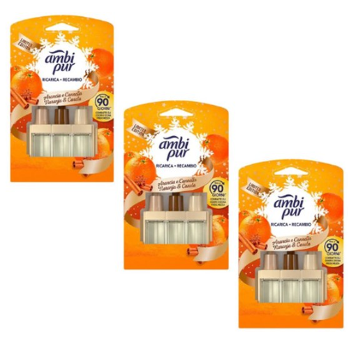 Recharges Ambi Pur 3Volution Orange &amp; Cannelle - Pack économique - 3 pièces