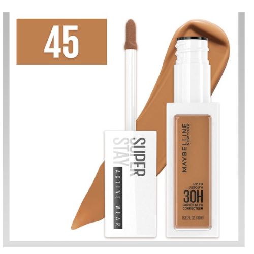 Maybelline New York - SuperStay 30H Active Wear Concealer - 45 Tan - Langhoudende Volledig Dekkende Concealer met Matte Finish - 10 ml