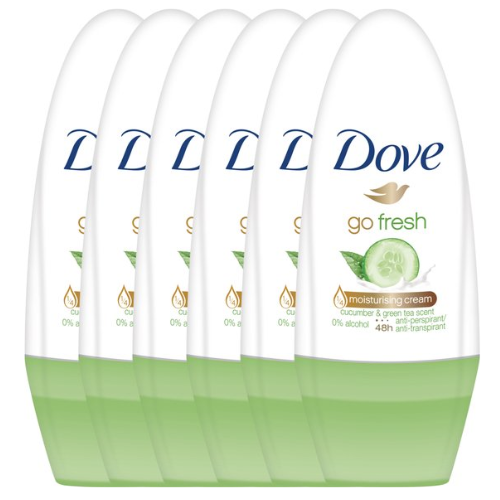 Dove Go Fresh Anti-transpirant Roller - Cucumber - 6 x 50 ml