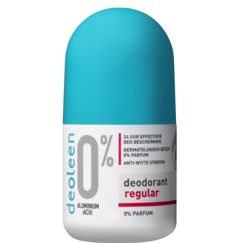 Deoleen 0% Aluminium - Deodorant Regular Roller - 24 uur effectieve bescherming - 0% parfum - Dermatologisch getest - Anti-witte strepen - 50 ml