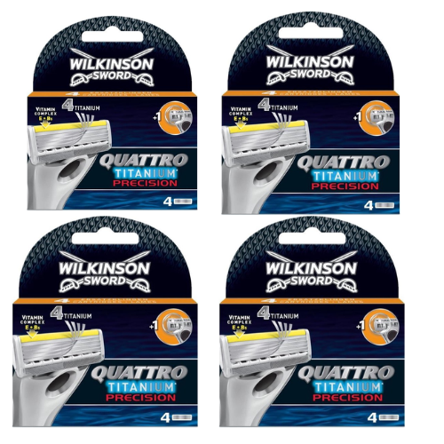 Wilkinson Sword Quattro Titanium Precision -  Scheermesjes - voordeelverpakking - 4 x 4 stuks