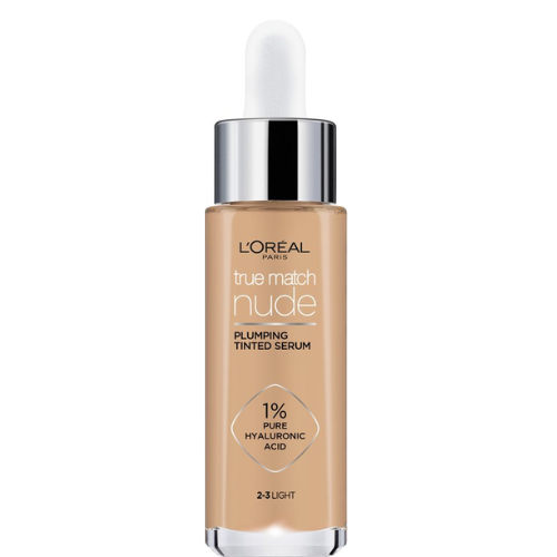 L'Oréal Paris True Match Nude Volumegevend Getint Serum Foundation met hyaluronzuur - 2-3 Light - 30ml - Vegan