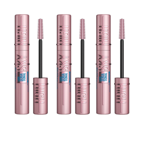 Maybelline New York - Lash Sensational Sky High - Waterproof - Zwart - Eindeloos lengte en natuurlijk ogend volume mascara - 6ml - voordeelverpakking - 3 Stuks