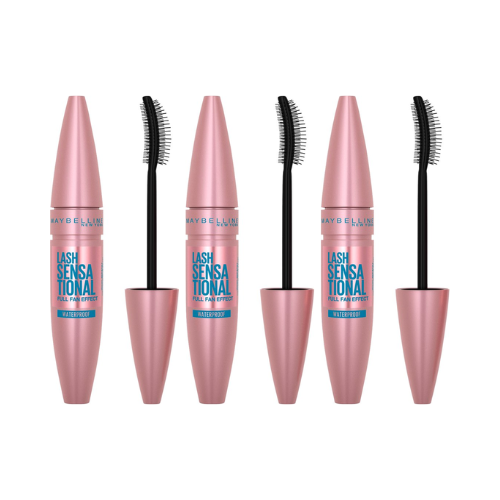 Maybelline New York - Lash Sensational Mascara - Very Black Waterproof - Zwarte Waterproof Volume Mascara - 9,5 ml - voordeelverpakking - 3 Stuks