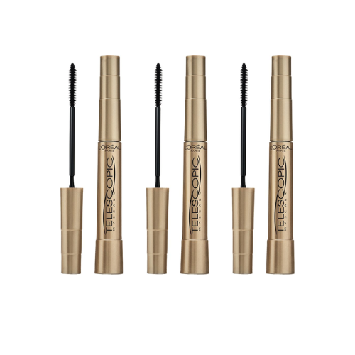 L’Oréal Paris Telescopic Mascara - Lengte mascara voor zichtbaar langere wimpers - Volume zonder klontjes - Zwart - 8ml voordeelverpakking - 3 Stuks