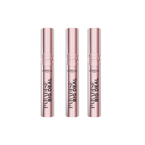 L’Oréal Paris Lash Paradise Big Deal Mascara - Opbouwbare volume en lengte - Zijdezachte applicatie zonder klontjes - Zwart - voordeelverpakking - 3 Stuks
