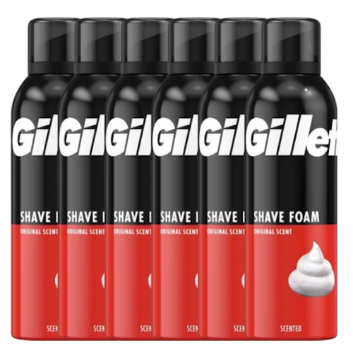 Gillette Shave Foam Original Scent - 6 x 200 ml