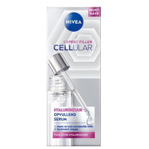 Sérum Visage à l'Acide Hyaluronique Cellulaire NIVEA - Sérum Visage à l'Acide Hyaluronique Pur - Comblement des Rides et Hydratation - Soin à l'Acide Hyaluronique - 30 ml