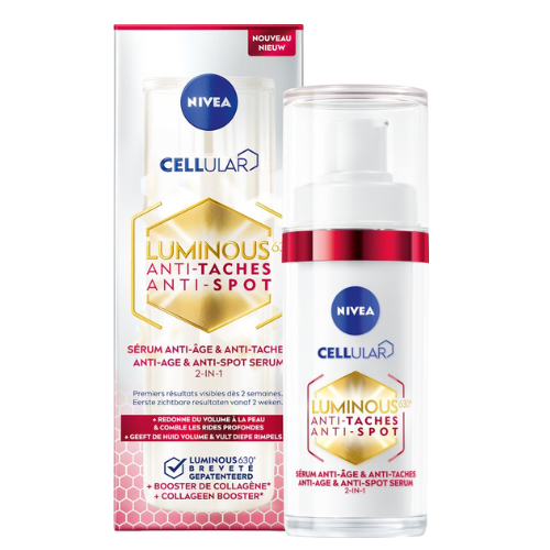 Sérum visage anti-âge et anti-taches NIVEA Cellular LUMINOUS630 - Anti-taches pigmentaires - Élimine les taches pigmentaires - Soin pour peaux matures - Sérum visage - Angry Collagen - 30 ml
