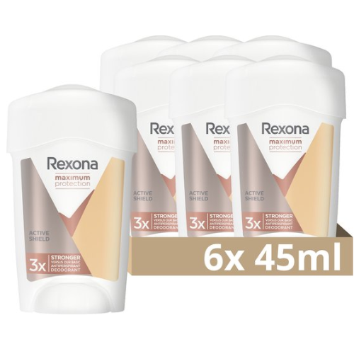 Déodorant anti-transpirant Rexona Protection maximale - Active Shield - 6 x 45 ml - Pack économique